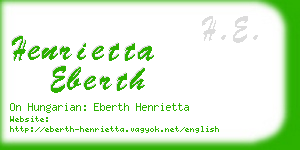 henrietta eberth business card